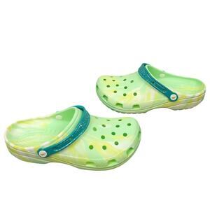 Crocs Men's Margaritaville Classic Clogs Sz 10 Women's 12 Green Yellow Tie Dye